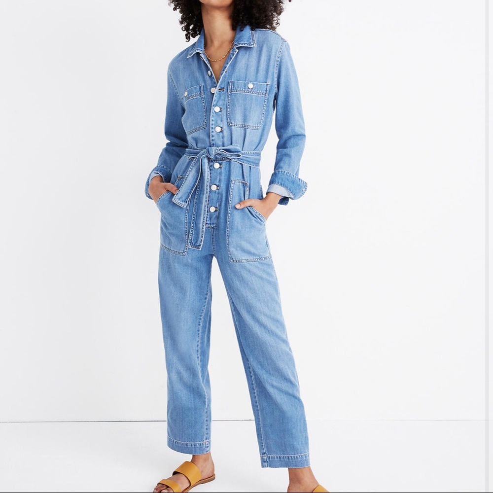 Madewell Denim Jumpsuit tie-waist